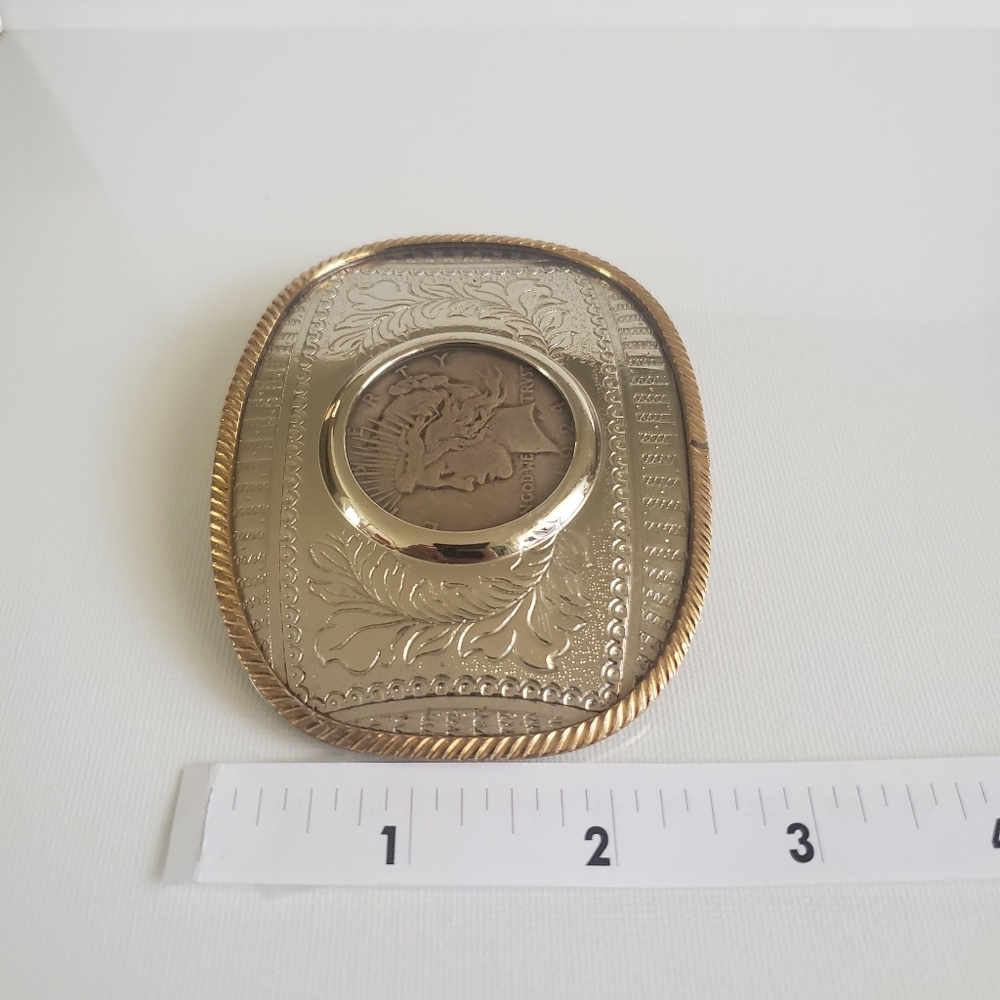 Vintage GERMAN SILVER Engraved Belt Buckle - Picture 11 of 11